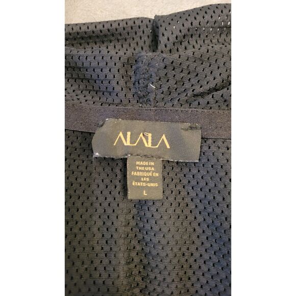 Alala Black Mesh Zip Up Sleeveless Hooded Active Vest Shirt - Picture 3 of 4